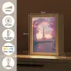 Eiffeltoren - Parijs - Roze Light Box met kabel (Tafellamp) klein -USP_NL