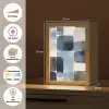 Patroon - Blauw - Vierkanten Light Box met kabel (Tafellamp) klein -USP_websiteoverzichtDE