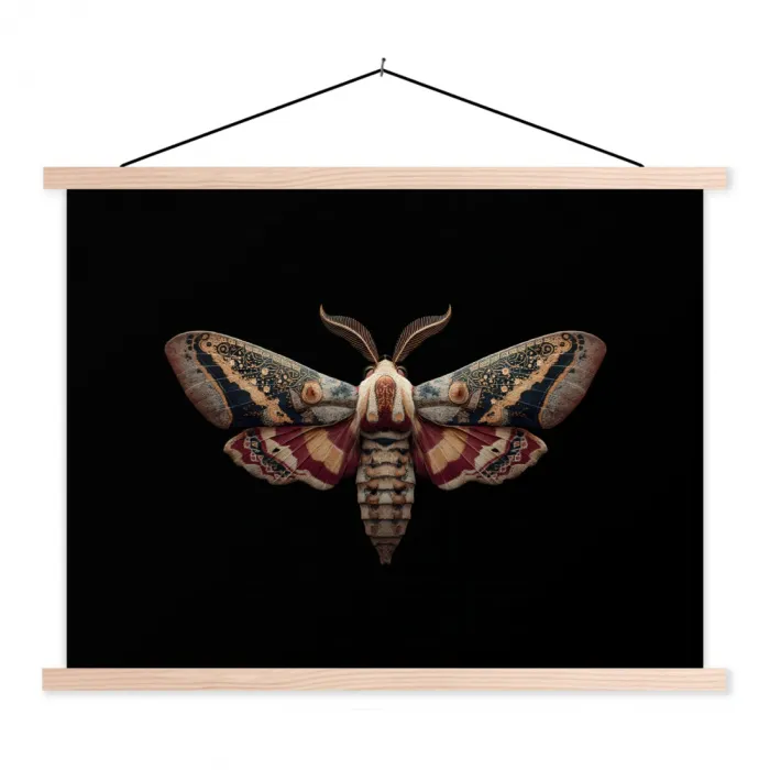 Mot - Oosterse patronen - Sierlijk textielposter latten blank klein -3d