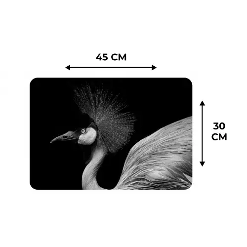 Kraanvogel - Zwart - Wit - Vogel - Dieren Placemat vinyl groot -specs