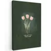 Tulpen - Roze - Tekst - Love Tuinposter op houten frame 2 cm dik middel -3d