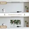 Bloemen - Muur - Rozen - Groen keuken achterwand spatscherm klein -voor_na_FR