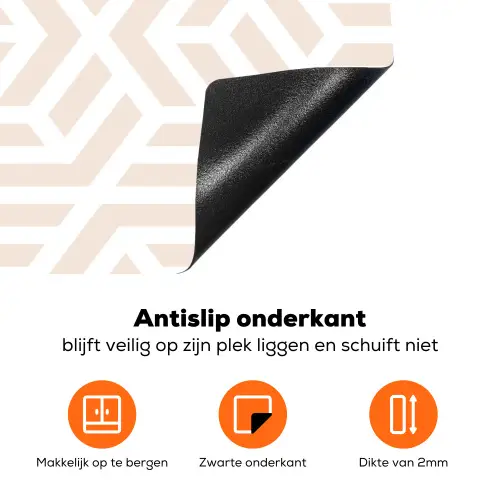 Beige - Geometrie - Patronen - Abstract Inductie beschermer vinyl 3mm klein 276 -zzzzzzz-td-onderkant