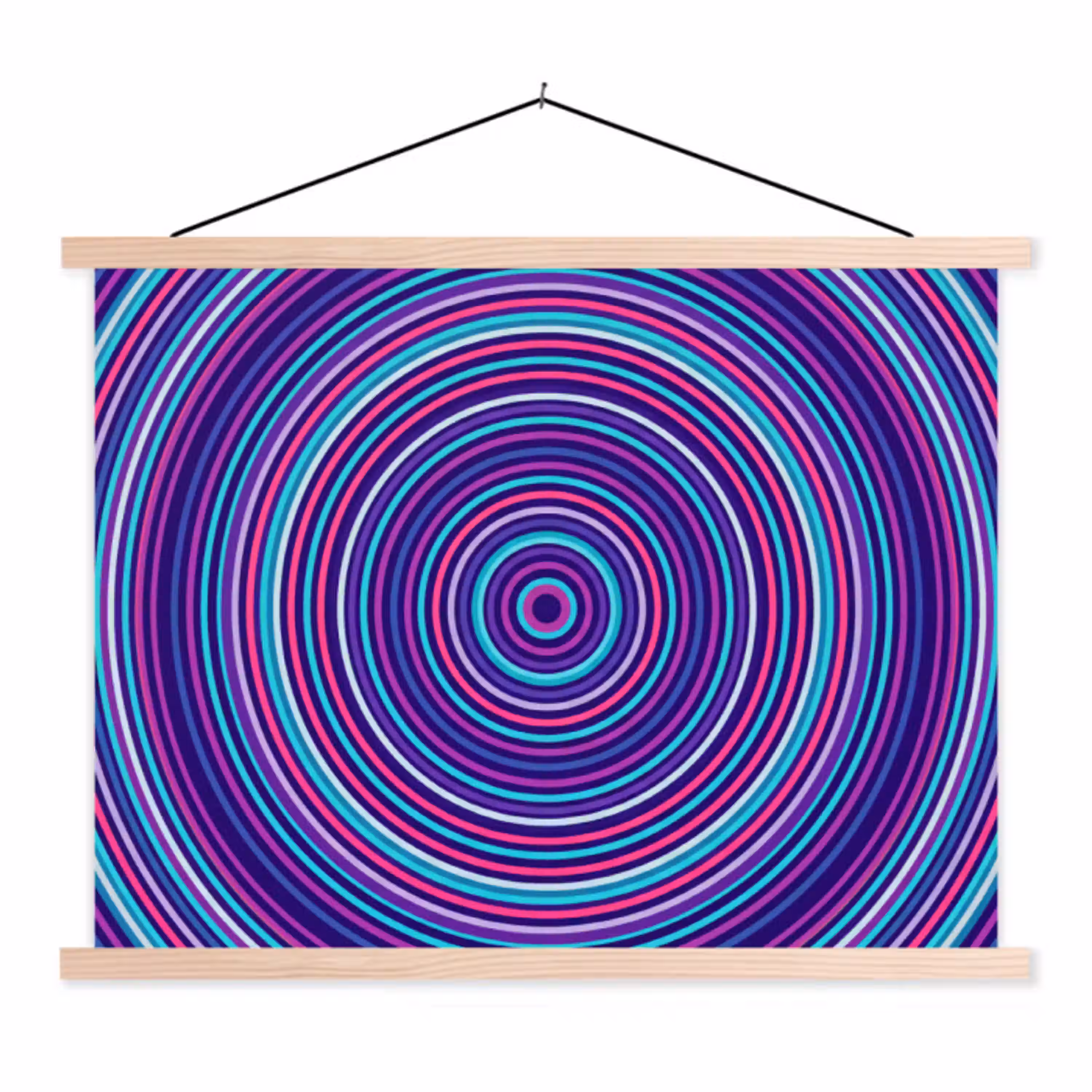 Abstract - Cirkels - Kleurrijk textielposter latten blank klein -3d