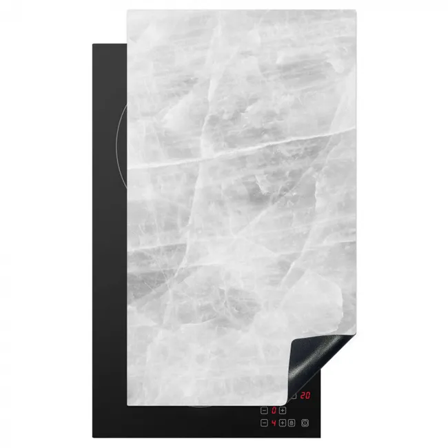 Marmer - Steen - Wit - Luxe - Marmerlook Inductie beschermer vinyl 3mm middel -3d