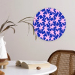 Modern - Sterren - Blauw Wandcirkel kunststof plaat 5mm dik klein 188 -sfeer4