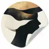 Vrouw - Golven - Zwart Wandcirkel behangsticker klein -3d
