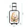 Giraffe en olifant tussen bloemen op witte achtergrond Kinderkoffer - Zwart klein -productfoto_formaten