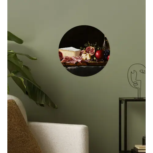 Stilleven - Vintage - Borrelplank Wandcirkel behangsticker klein -sfeer2