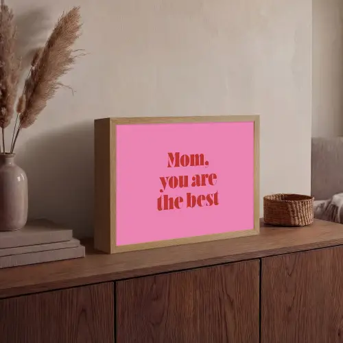 Moeder - Boodschap -Roze Light Box met batterij (Wandlamp) middel -sfeer2
