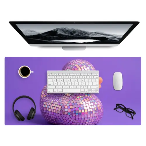 Disco - Eend - Paars Muismat XXL klein -3d