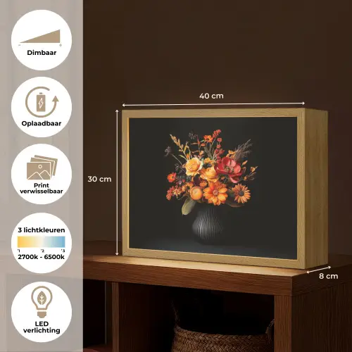 Herfst - Boeket - Oranje Light Box met batterij (Wandlamp) middel -USP_websiteoverzichtNL