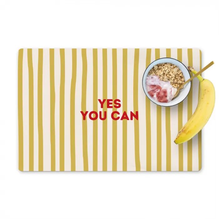 Strepen - Abstract - Yes you can - Rood Placemat vinyl groot -zzzproduct_Kitchenyeah-website