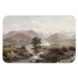 Berglandschap - Meer - Bergen - Vallei - Klassiek Badmat klein -3d