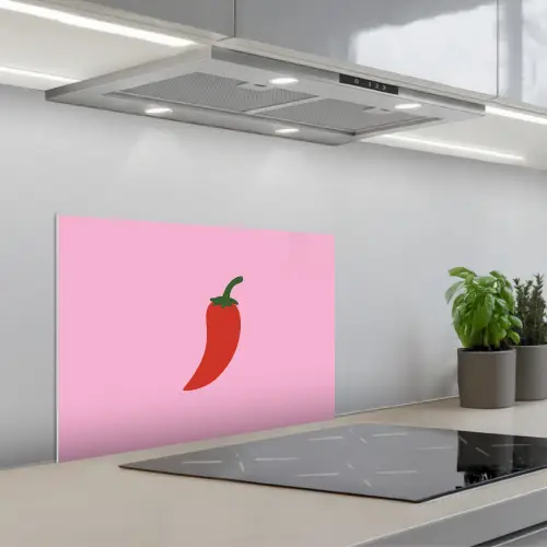 Peper - Rood - Illustratie keuken achterwand spatscherm klein -3d_schuin