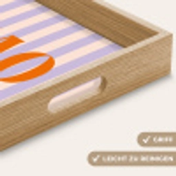 Ciao - Quote - Pastel - Strepen Dienblad Rechthoek middel -USP_HandgreepDE