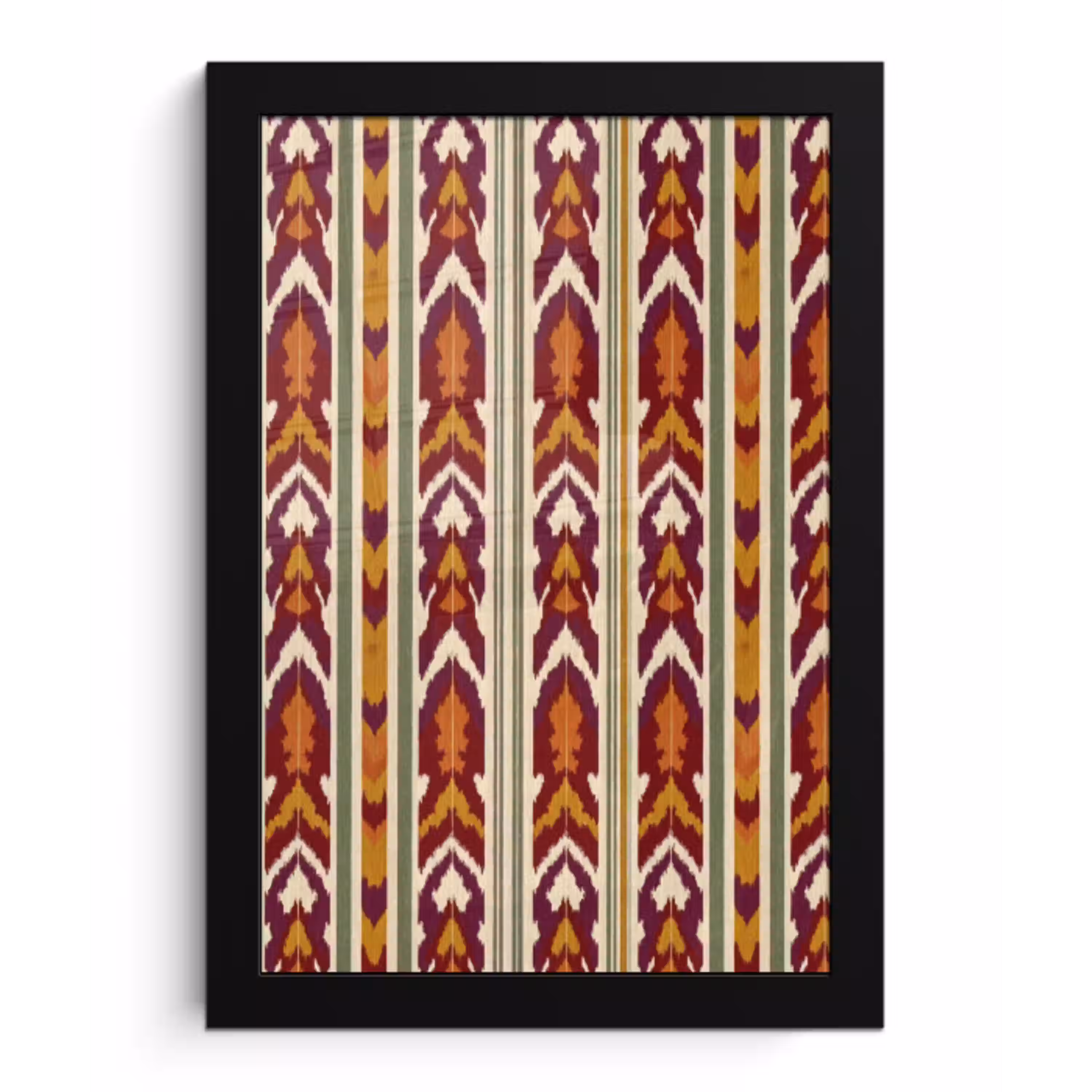 Ikat - Bordeauxrood - Etnisch - Patroon fotolijst zwart zonder passe partout klein 224 -3d