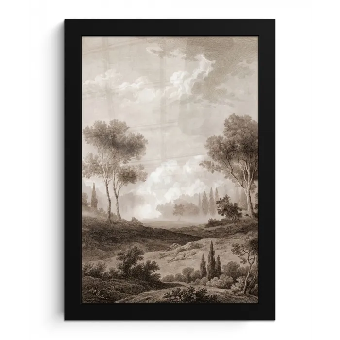 Klassiek - Landschap - Neutraal fotolijst zwart zonder passe partout klein -3d