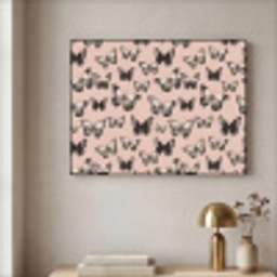 Tijdloos - Vlinders - Perzik Textielframe zwart klein 947 -sfeer2