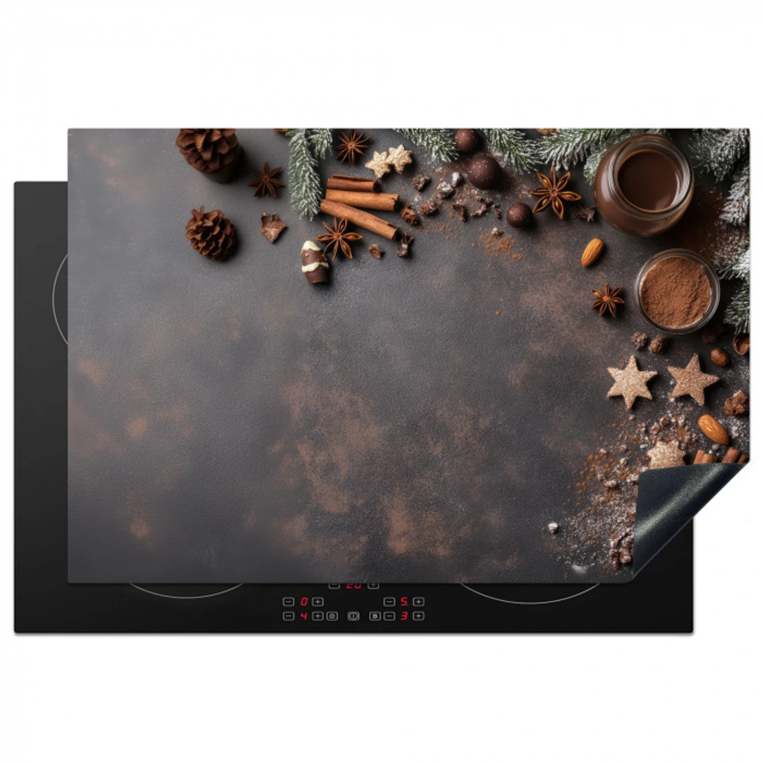 Kaneel - Christmas - Bruin - Brons Inductie beschermer vinyl 3mm klein -3d