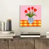 Tulpen - Roze - Vaas aluminium wit klein -sfeer1
