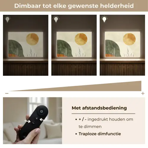 Abstract - Landschap - Zon - Kunst Light Box met batterij (Wandlamp) middel -USP_dimbaarNL