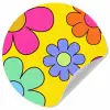 Bloemen - Illustratie - Kleurrijk Wandcirkel behangsticker klein -3d
