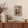 Geschilderd - Abstract - Uil - Bruin Light Box met kabel (Tafellamp) klein -sfeer2