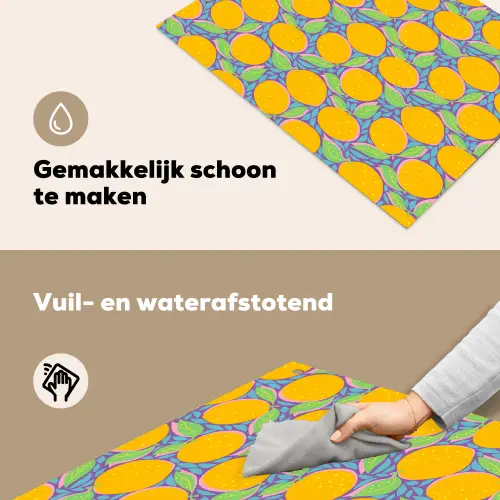 Sinaasappels - Bladeren - Kleurrijk Inductie beschemer met haakjes klein 777 -ky-schoon-nl