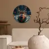 Hert - Kerst - Winter - Sneeuw - Kerstkrans Wandcirkel kunststof plaat 5mm dik klein -sfeer1