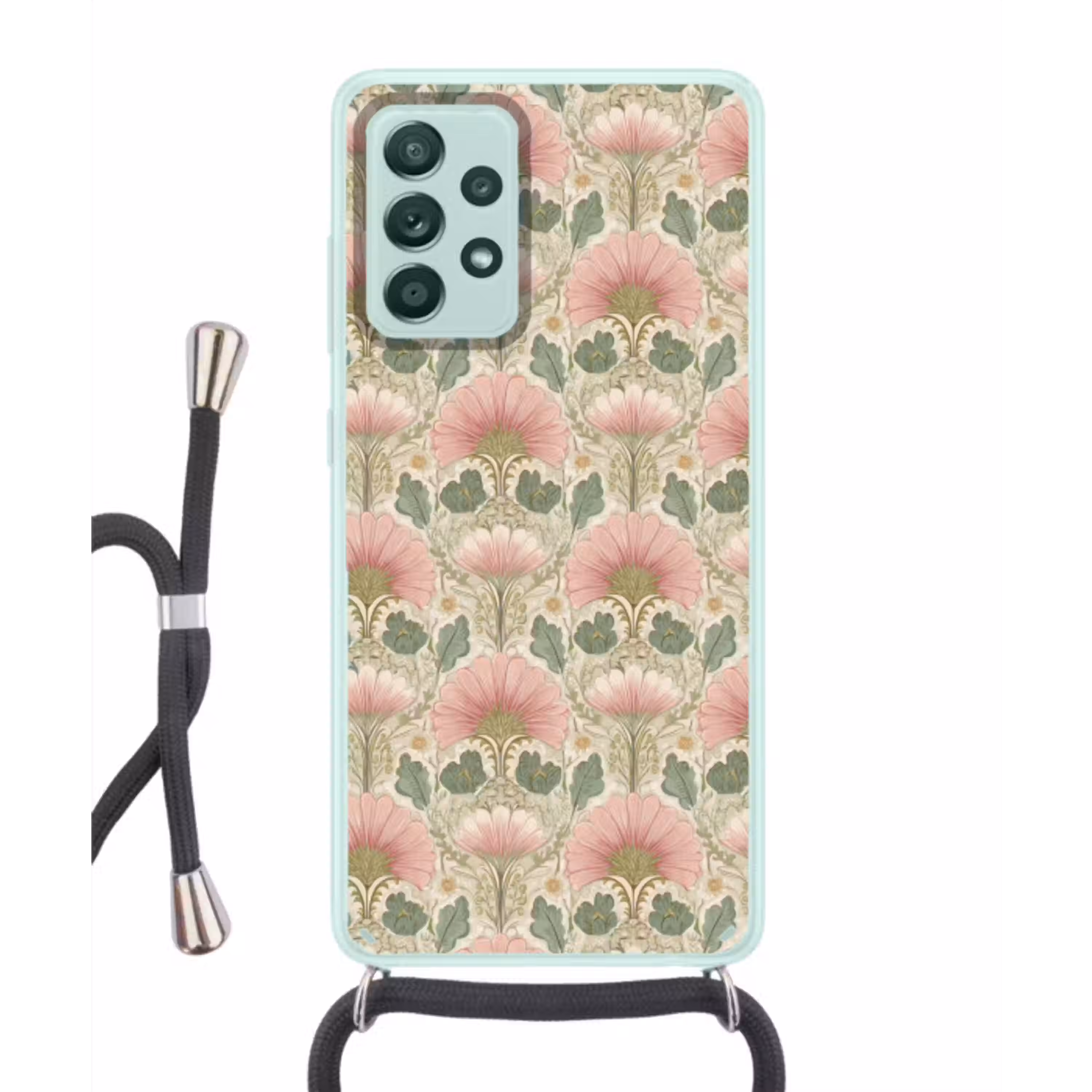 Klassiek - Patroon - Roze Hoesje Samsung Galaxy A52 met koord klein 792 -3d