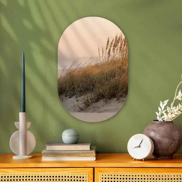 Duinlandschap - Zonsondergang - Strand Wandcirkel Ovaal Forex klein -sfeer2