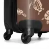 Patronen - Schildpadden op bruine achtergrond NBS - Handbagage koffer - Kinderen Unisex middel -wiel