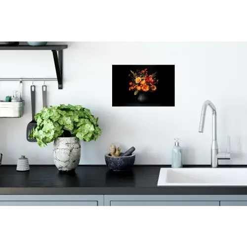 Herfst - Boeket - Oranje Muursticker klein -keuken