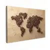 Wereldkaart - Zandkleur - Koffiebonen Tuinposter op houten frame 2 cm dik klein -3d
