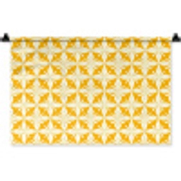 Patroon - Retro - Geel Wandkleed katoen klein 269 -zz3d