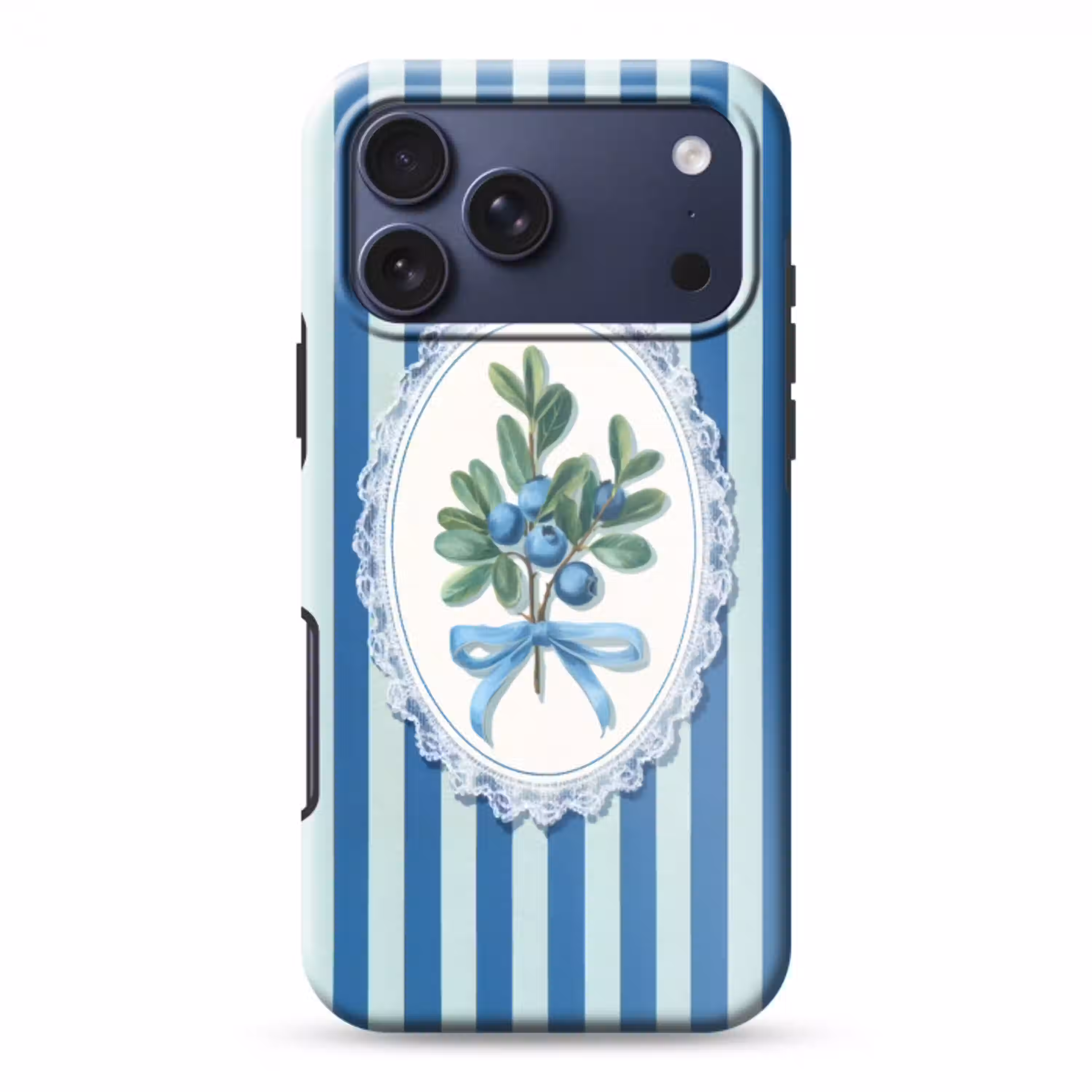 Illustratie - Bessen - Blauw - Strepen Toughcase MagSafe Apple iPhone 17 Pro Max klein -3d