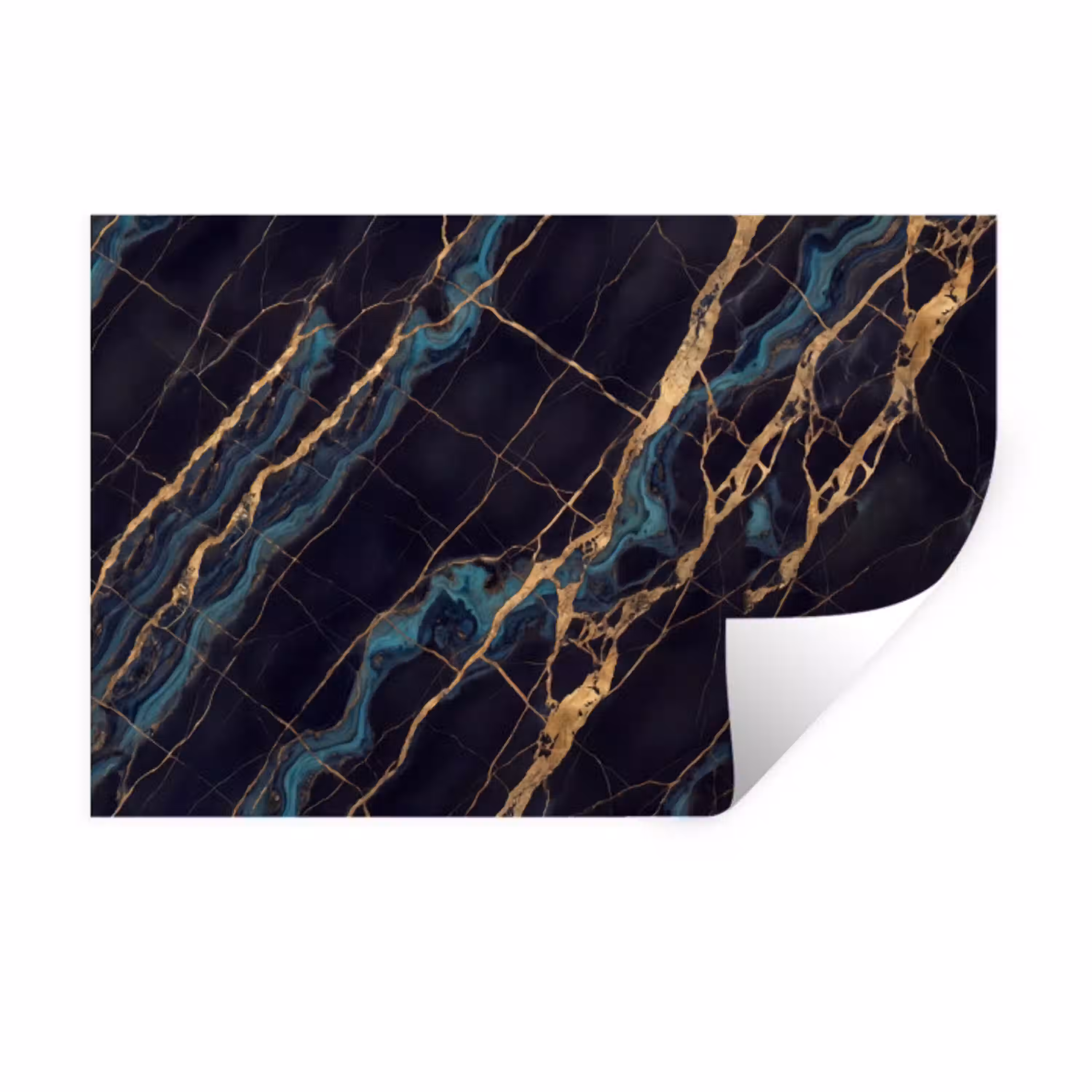 Abstract - Gouden lijnen - Kunst - Modern - Zwart Muursticker klein -3d