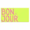 Groen - Smiley - Bonjour - Roze Muismat XXL klein -3d_leeg