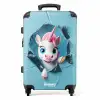 Witte eenhoorn komt door blauw plastic NBS - Medium koffer - Kinderen Unisex middel -productfoto_recht
