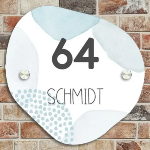 Abstract blauw - Modern Naambord Organisch middel -sfeer10