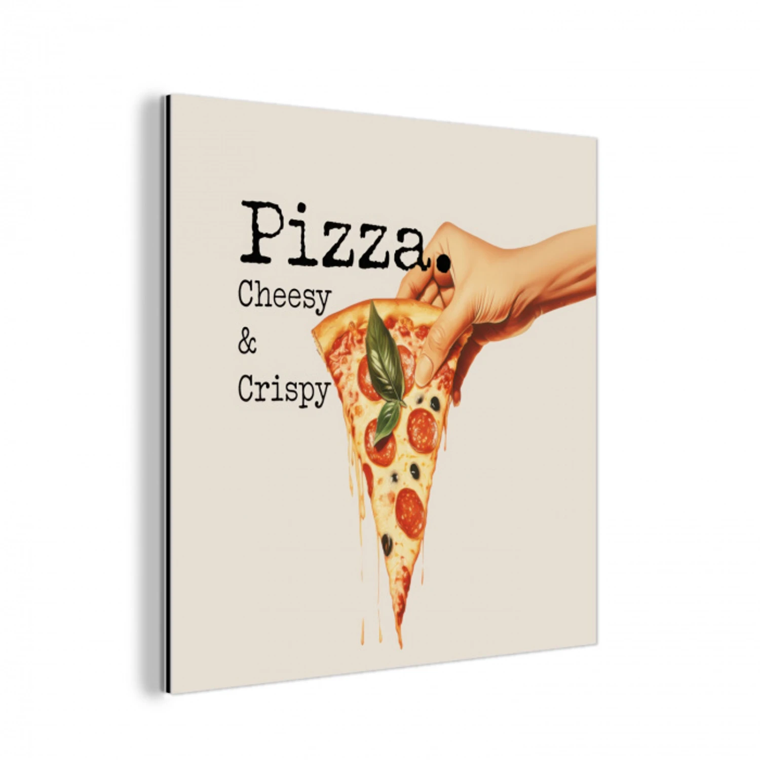 Pizza - Kaas - Pepperoni aluminium wit klein -3d