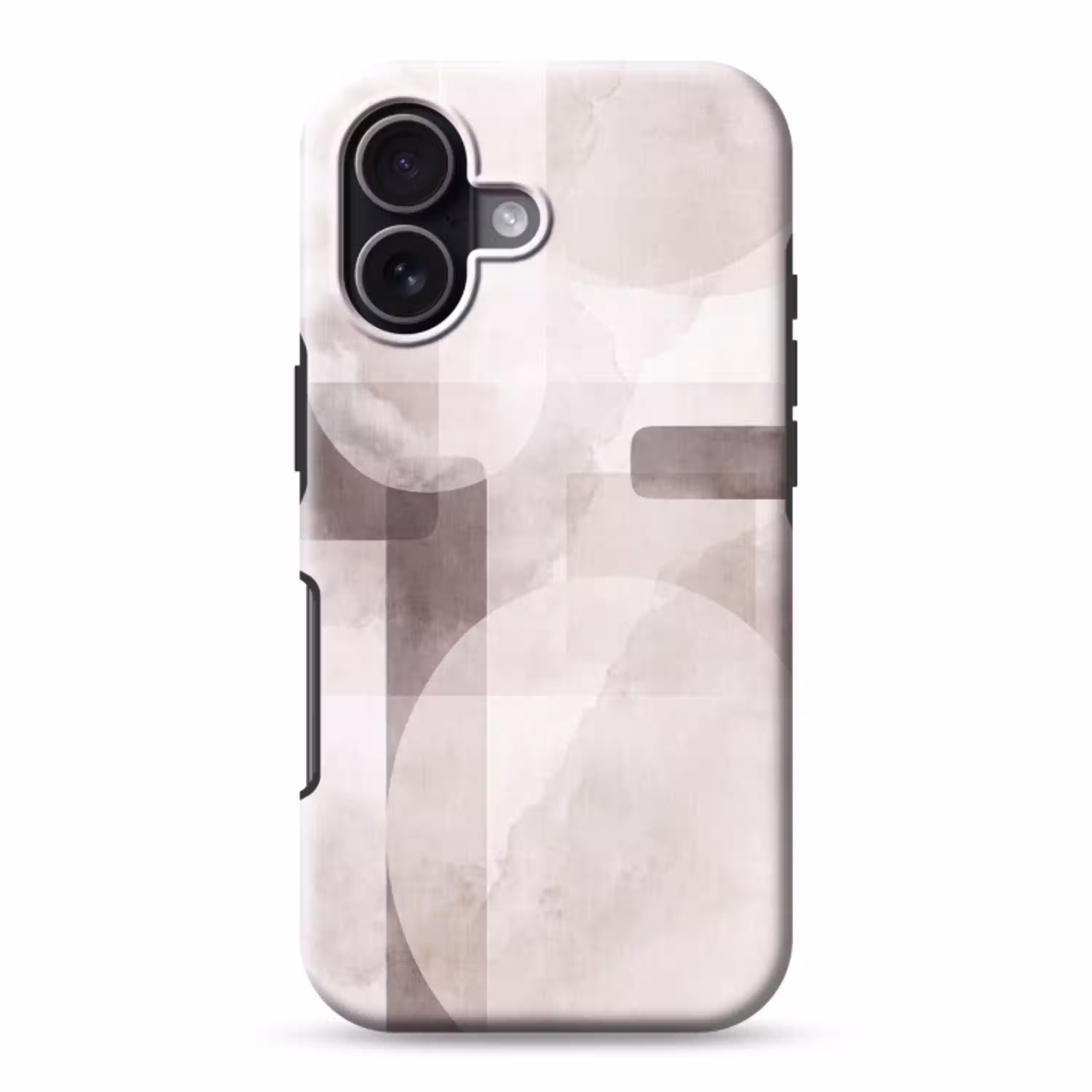 Abstracte vormen - Beige Toughcase MagSafe Apple iPhone 17 klein -3d