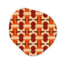Geometrisch - Retro - Oranje Wandcirkel Organisch Forex 3mm klein 629 -3d