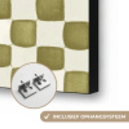 Schaak - Patroon - Groen Textielframe zwart klein 947 -USP_ophangsysteemNL