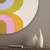 Stapel - Vormen - Geblokt - Oranje Akoestische PET Vilt - Rond klein -sfeer5_closeup