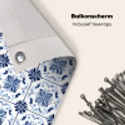 Patroon - Tegel - Blauw Balkonbeschermer Duitsland klein 596 -closeup_NL