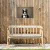 Kat - Kokskleding - Zwart - Wit Tuinposter op houten frame 2 cm dik klein -sfeer4