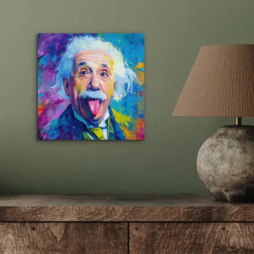 Oude man - Expressief - Kleurrijk aluminium wit klein -sfeer2