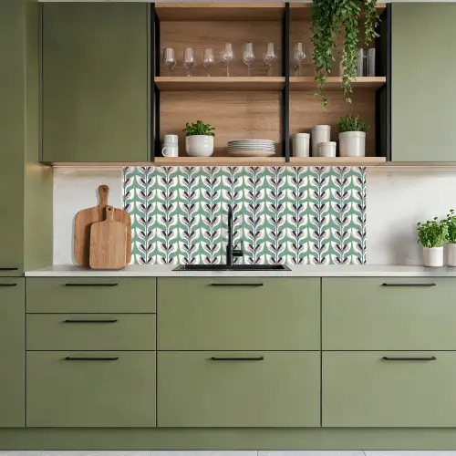Retro - Modern - Groen keuken achterwand 2 middel 871 -sfeer3